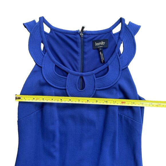 Laundry by Shelli Segal Blue Sleeveless Dress Size 4 - Picture 7 of 16